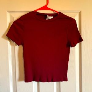 Maroon Cropped Top